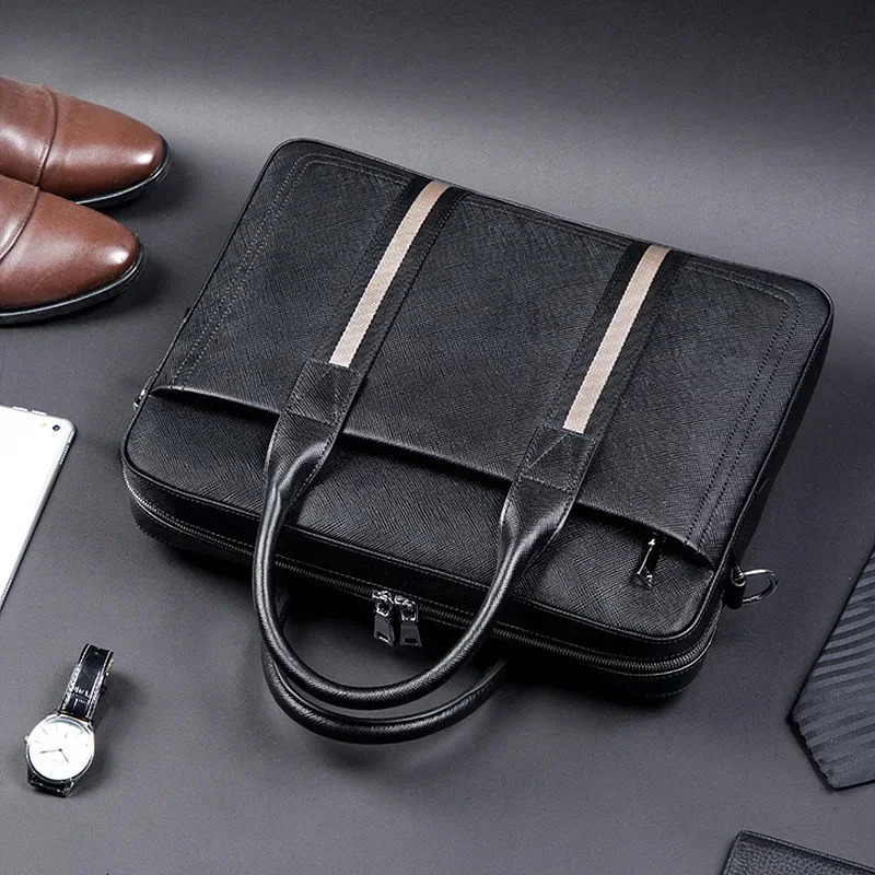 Mens leather bag notebook bag womens handbag executive briefcase mens handbag ed business handbag 250317
