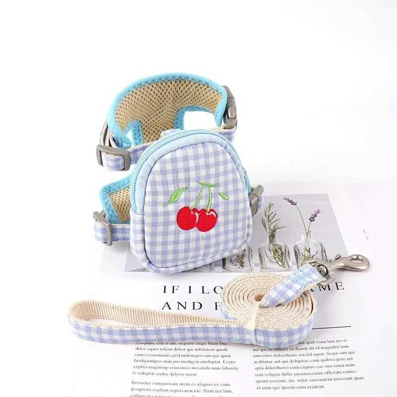 Cat harness with backpack to prevent breakage breathable chest strap pet leash set mini dog walking pet suppliesT250318