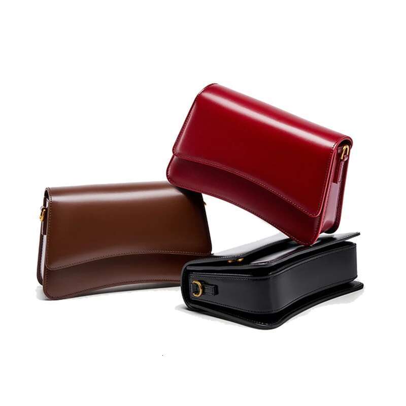 New Women's Single Shoulder Crossbody Lady Cowhide Split Leather Handbag Fashionable And High Quality Underarm Messenger Bag