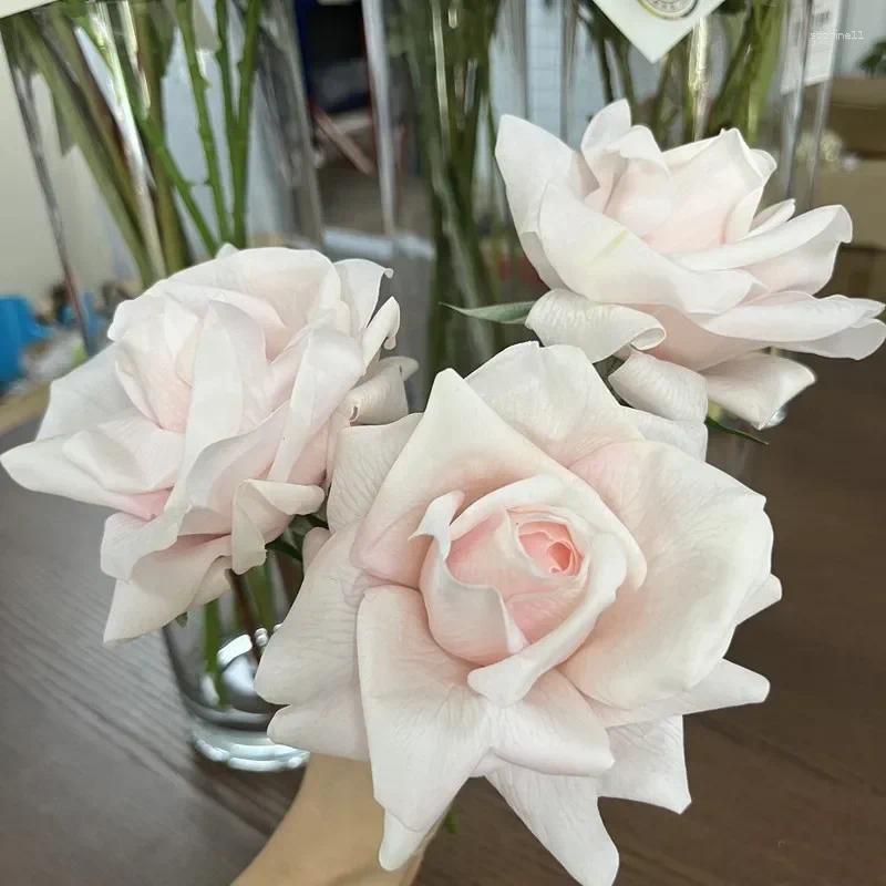 Update Decorative Flowers 10Pc Moisturizing Rose Real Touch Artificial Wedding Decor Flower Arrangement Bridal Bouquet Home Party Event