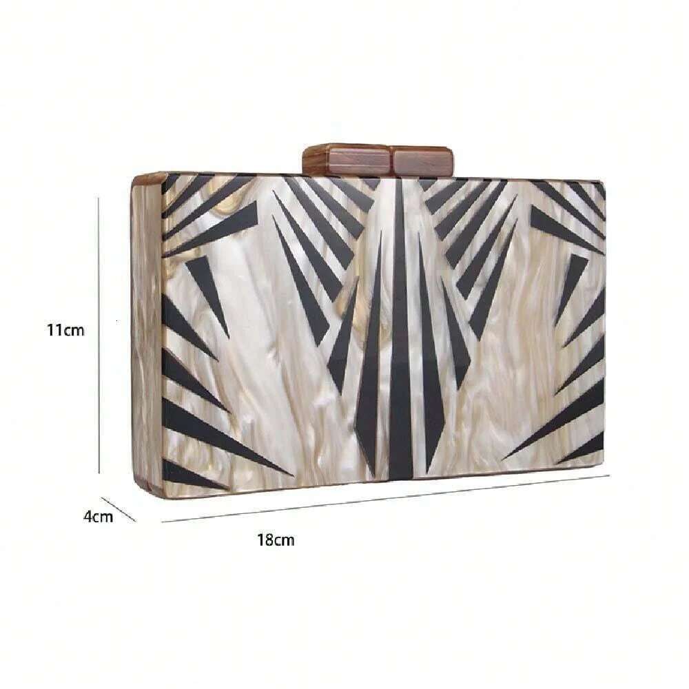 Nude Stripe Geometric Acrylic Box Evening Bags Women New Gorgeous Boutique Purses And Handbags Mini Beach Lady Gift Female Flap