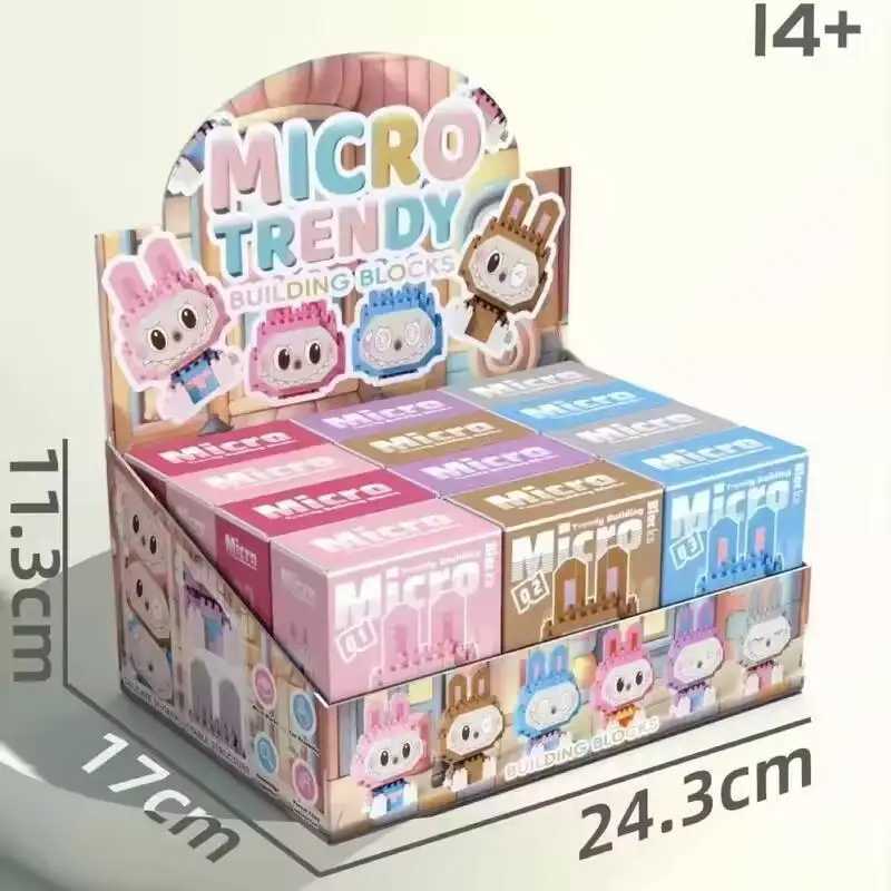 Blind Box 12 pieces Labubu small particle and particle toy childrens puzzle assembly blind box mysterious gift boxT250318