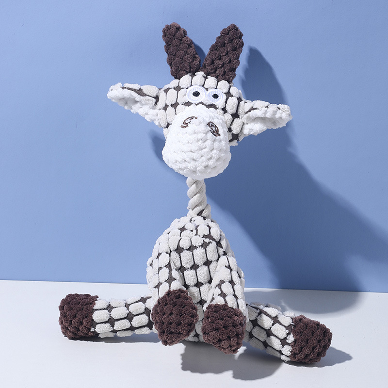 Fun Pet Toy Donkey Shape Corduroy Chew Toy For Dogs Puppy Squeaker Squeaky Plush Bone Molar Dog Toy Pet Training Dog Accessories