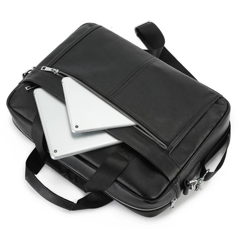 mens leather briefcase messenger bag vintage file shoulder mens office bag mens handbag 250317