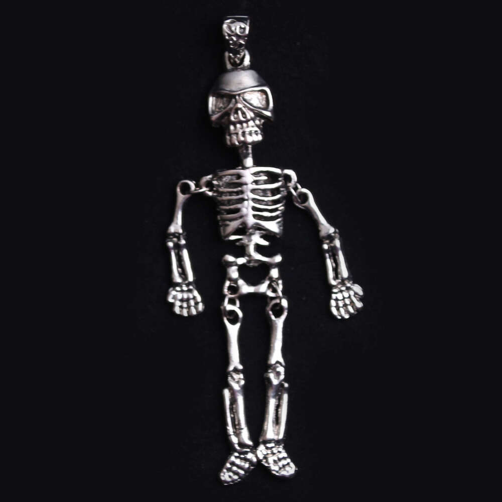Titanium Steel Dark Skeleton Trendy Men's Pendant Long Sweater Chain Couple Necklace Hip Hop Women