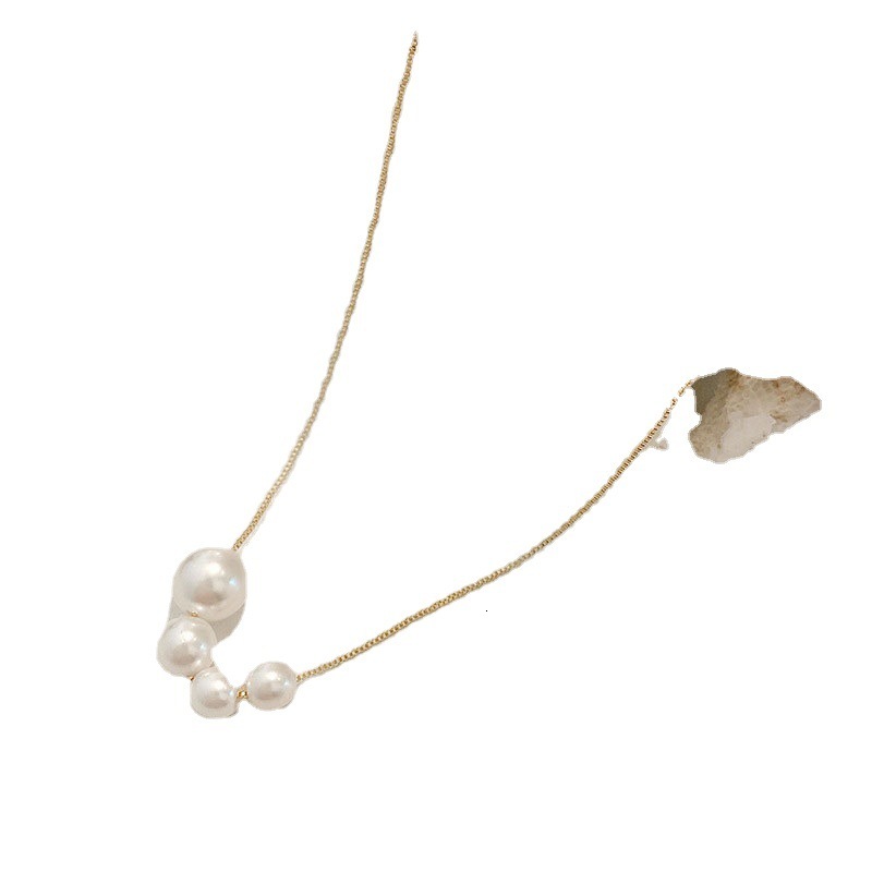 Size Imitation Pearl Beaded Necklace Female Ins Summer Senior Sense Choker Collarbone Chain Jewelry