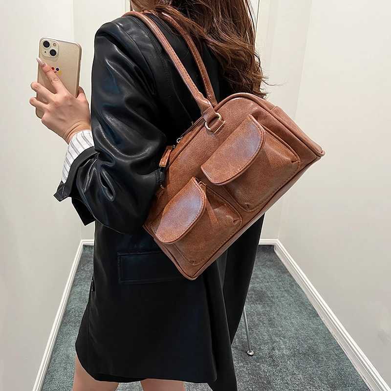 LEFTSIDE Small Double Pocket Shoe Bags for Wen 2023 New Trend Designer Underarm Bag Fem Handbag and Wallet Y250318