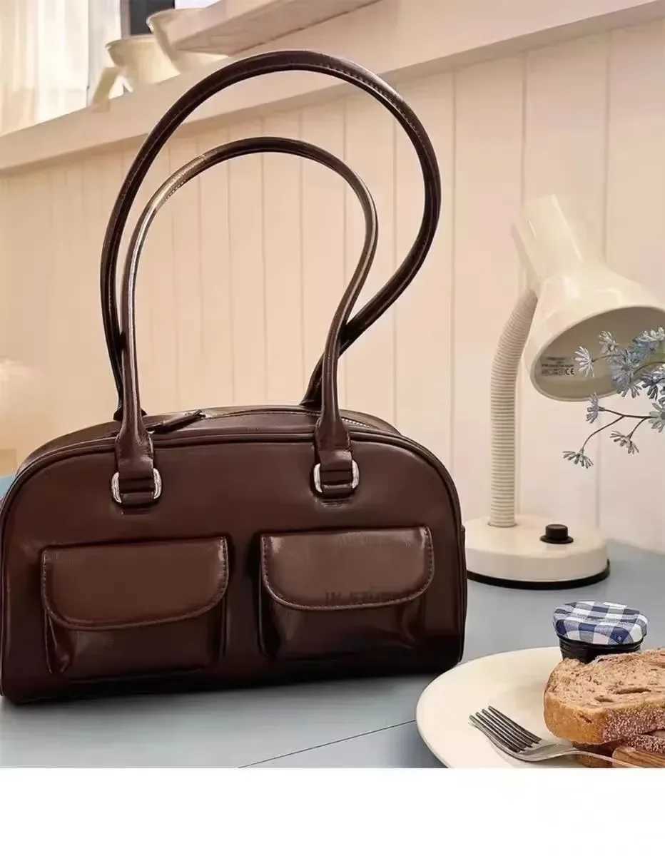 Korean Xu Yunzhen Sany Style Oil Bowling Bag Oll Bost Handbag Underarm Bag for Wen Y250318