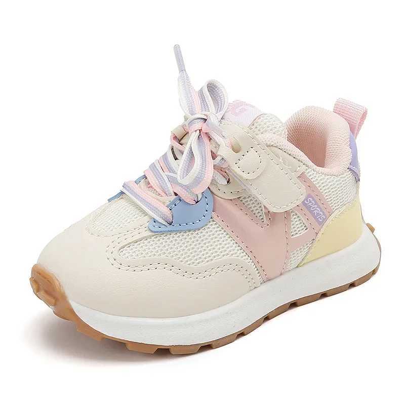 Childrens sports shoes boys and girls sports running shoes anti slip soft sole breathable mesh casual childrens flat shoes spring and autumn W250318