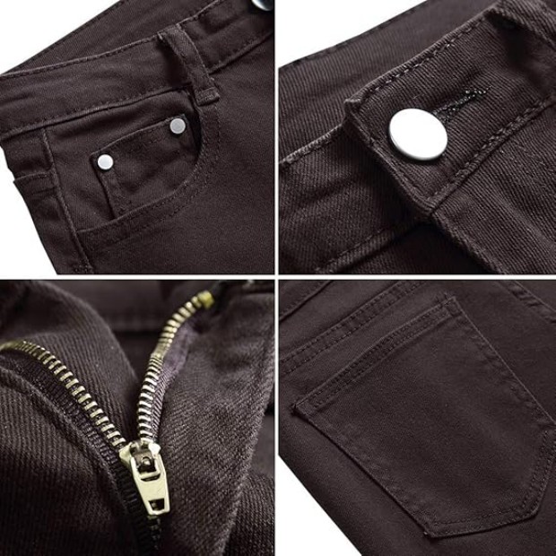 Women's Jeans High Waisted Flare Jeans for Women-Stretch Skinny Bell Bottom Jean Straight Leg Frayed Raw Hem Denim Pants
