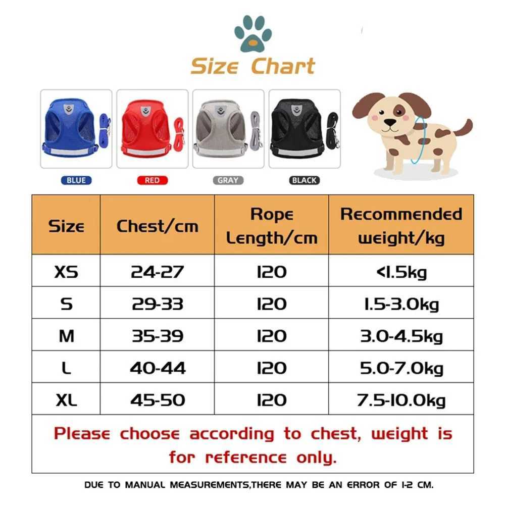 Adjustable breathable pet dog cat harness and belt escape cat vest harness for small dogs and cats Leads reflective cat collarT250318
