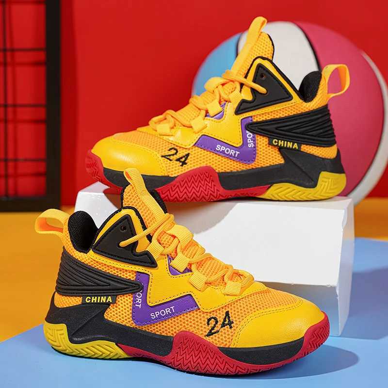 Cheap childrens basketball shoes high-end fashionable casual sports shoes comfortable and non slip childrens basketball bootsXJ250318