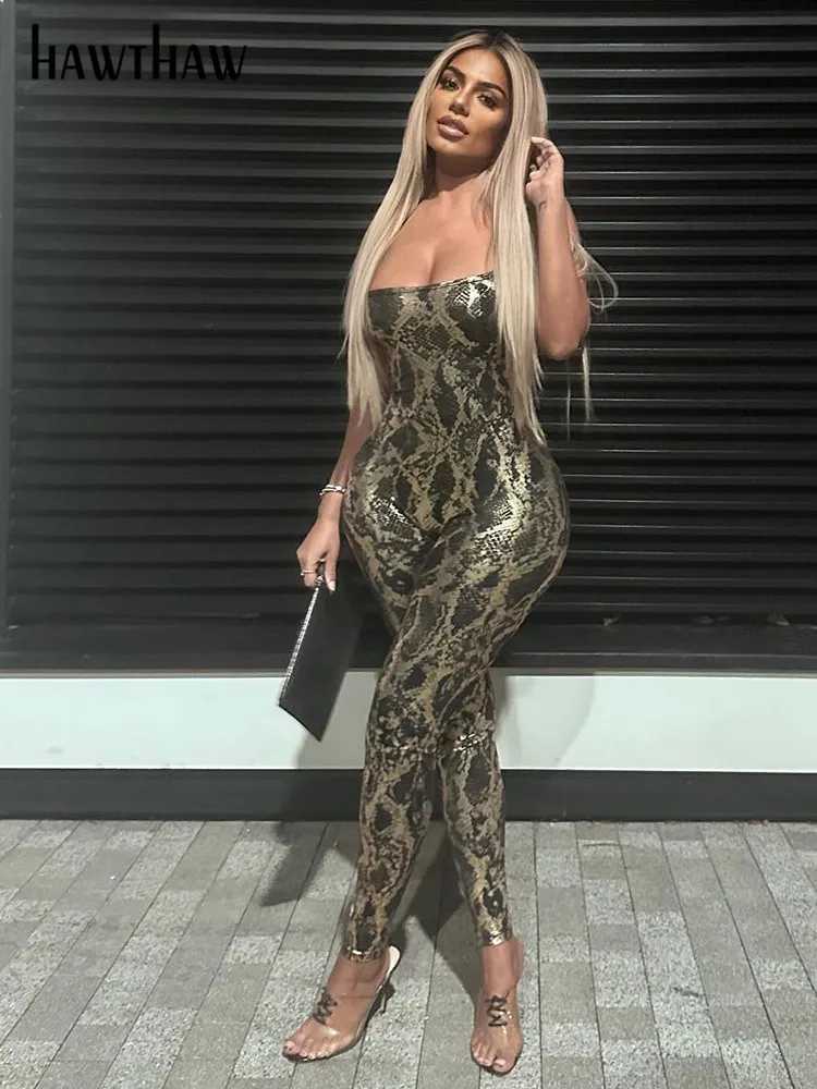 Hawthorn Women 2024 Summer Sexy Party Club Backless Tight jumpsuit Integrated Clothing Business Items X2503181
