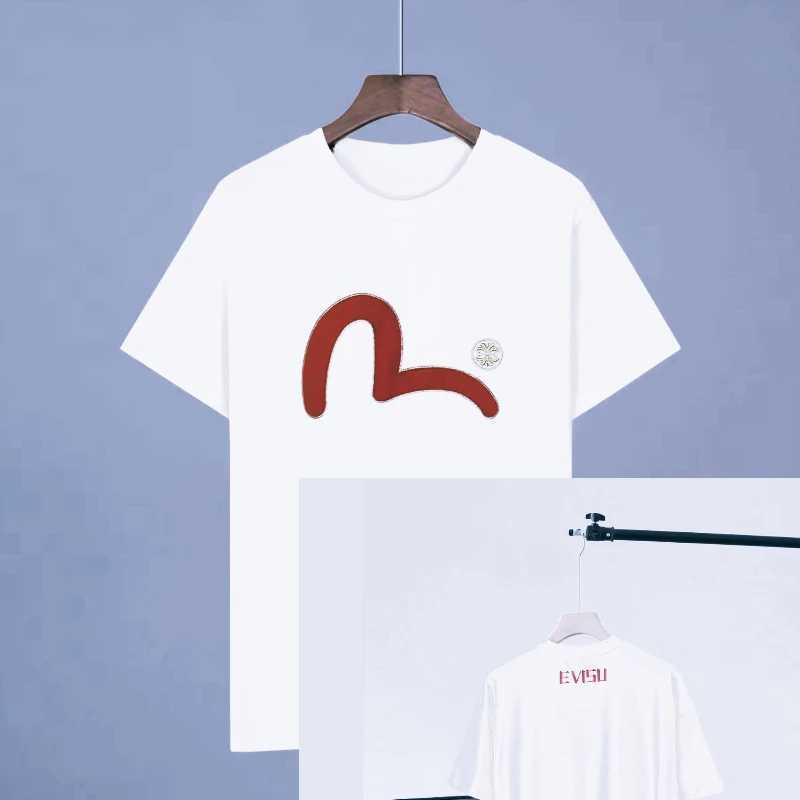 Fushens new short sleeved cotton short sleeved shirt for summer 2025 embroidered in front for both men and women short T-shirt fashionT250318