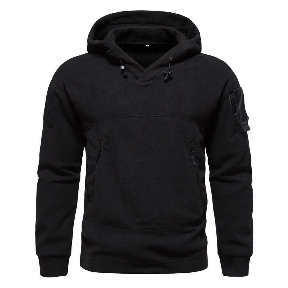 2024 Autumn Spring Fleece Men Tactical Sweatshirts Outdoor Thermal Multi-Pocket Polar Pullovers Hoodies Man Clothing