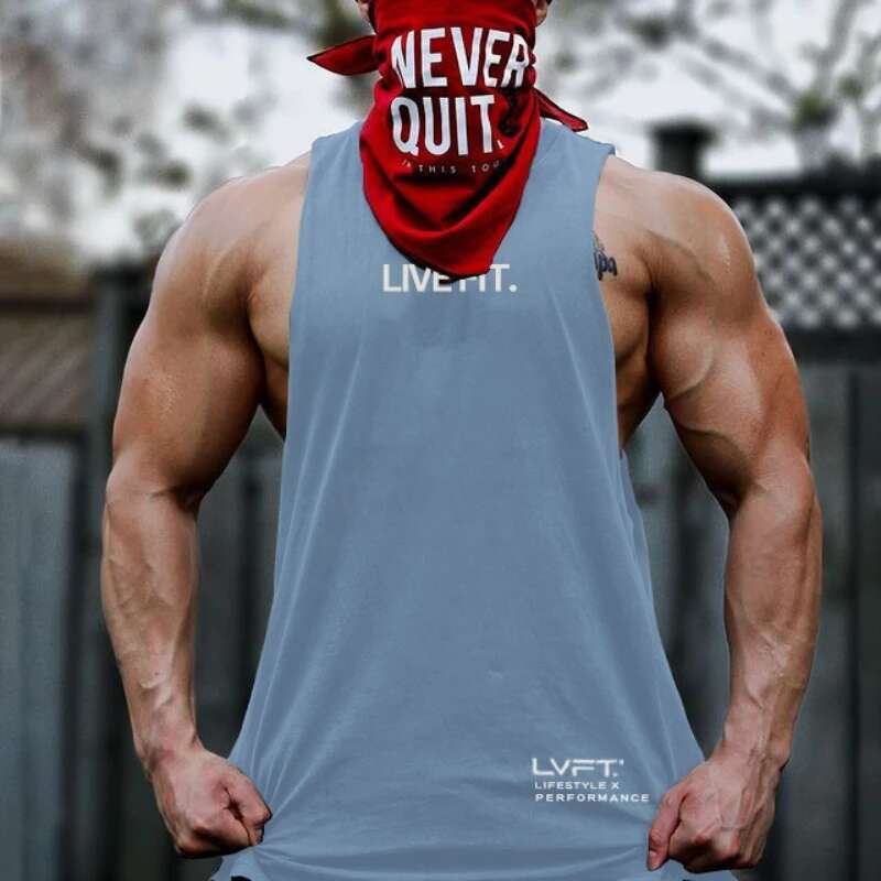 Summer Men's Trend Muscle Vest Sports Fiess Running Casual Breathable Workout Sleeveless Tank Top Gyms Bodybuilding Clothing