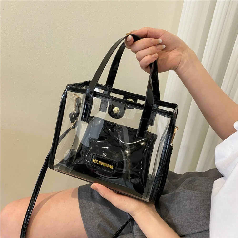 Women Transparent Clear Purse Crossbody Shoulder Bags with Removable Strap Stadium Approved Bags Zipper Closure 250314