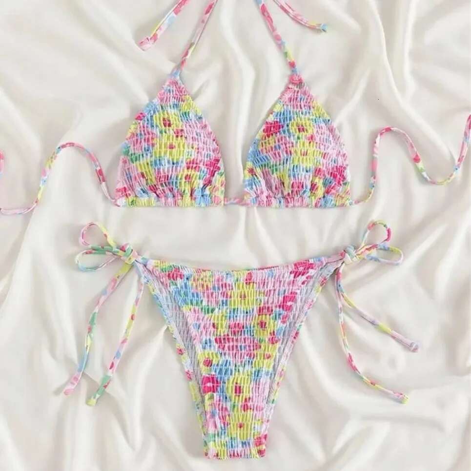 Source New Factory Triangle Bag Swimwear For Women In Stock Sexy Three Dots Strap Bikini Cross Border Suit