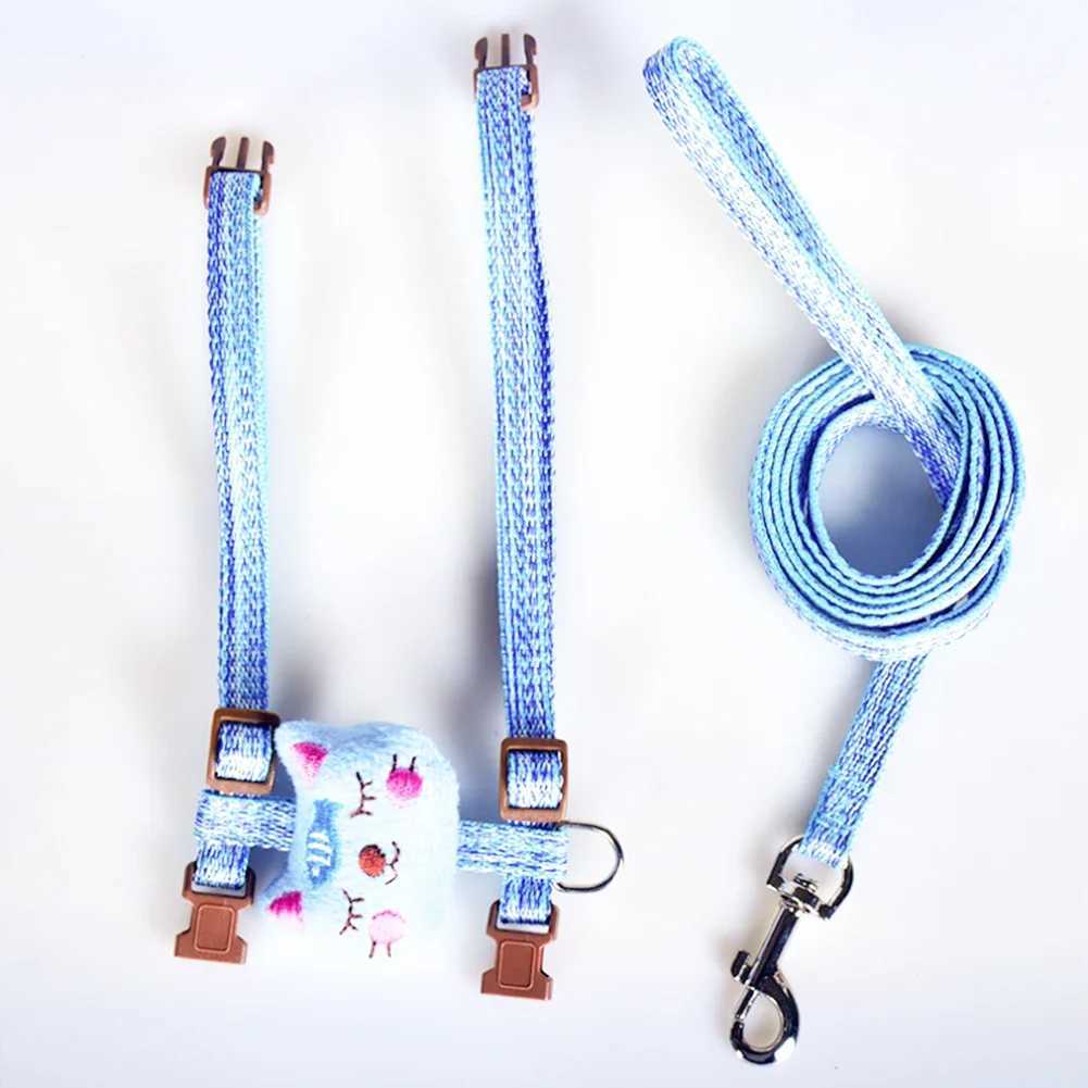 Cat collar pet strap adjustable cute cartoon cat strap cat strap walking lead strap cat productT250318