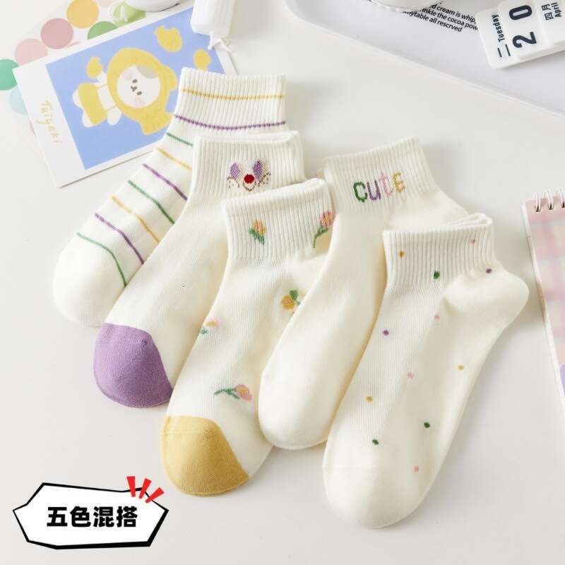 Designer Socks for Women Designer Socks Socks Short Spring/summer Thin Shallow Mouth Boat Cotton Cute Casual Summer Breathable and Odor Proof Womens S