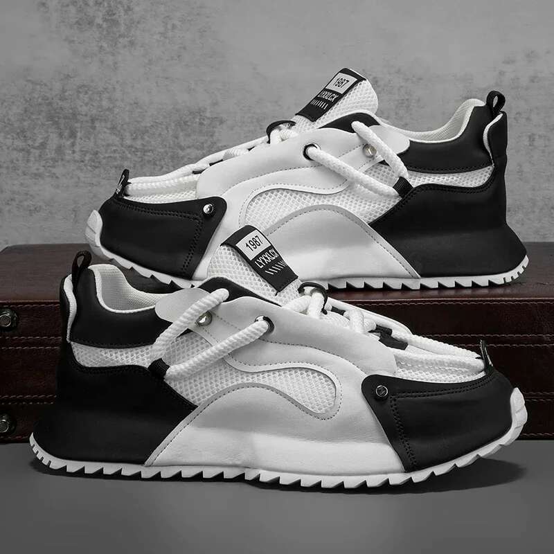 44 size summer 2025 new men's mesh breathable sneakers height increasing sports comfortable casual shoes for men