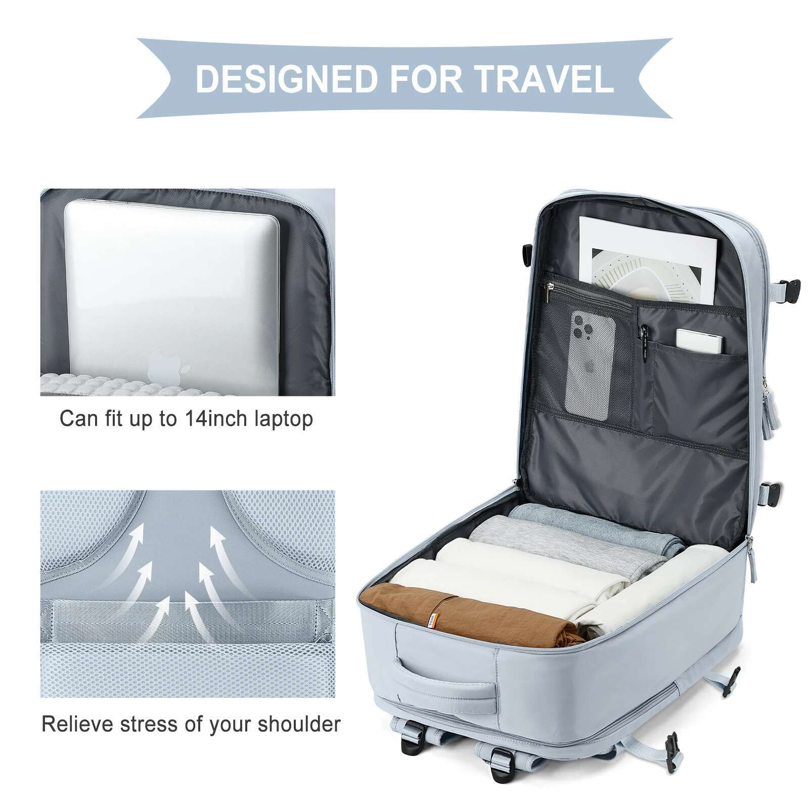 40X20x25 Ryanair, Travel For Women Men, Personal Item Carry On Backpack, Business Weekender Laptop Backpack