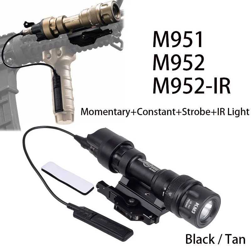 Tactical SF M951 M952 M952V IR Scout Weapon Light Gun LED Flashlight Switch AR15 M4 Rifle Airsoft Torch Hunting Gun Hunting Lamp X250318