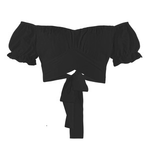 One Shoulder Low Cut Short Sleeved Bow Back Tie Sweet Solid Color Top Spicy Girl Women's Clothing
