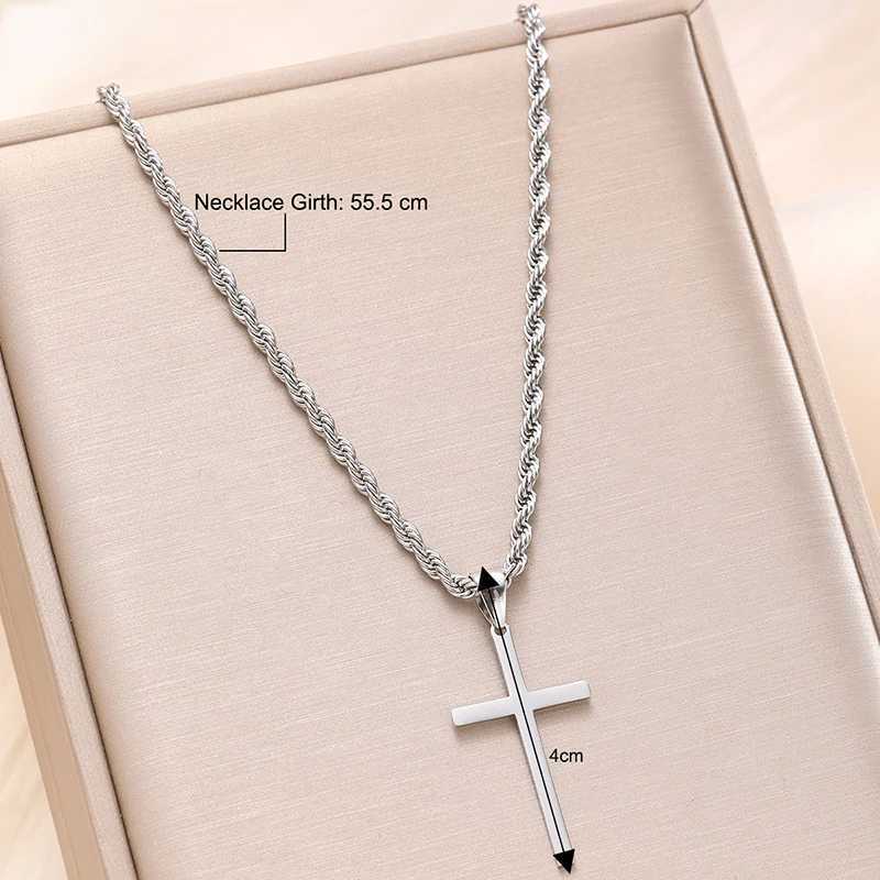 New stainless steel cross pendant necklace suitable for men women minimalists gold jewelry mens and womens necklaces necklaces W250318