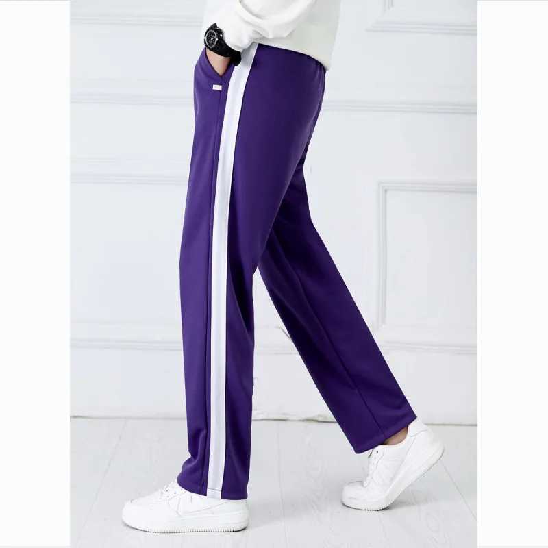 Purple unisex new track pants casual sports pants mens striped Bastik Trouser straight pants jogging simple work pants W250318