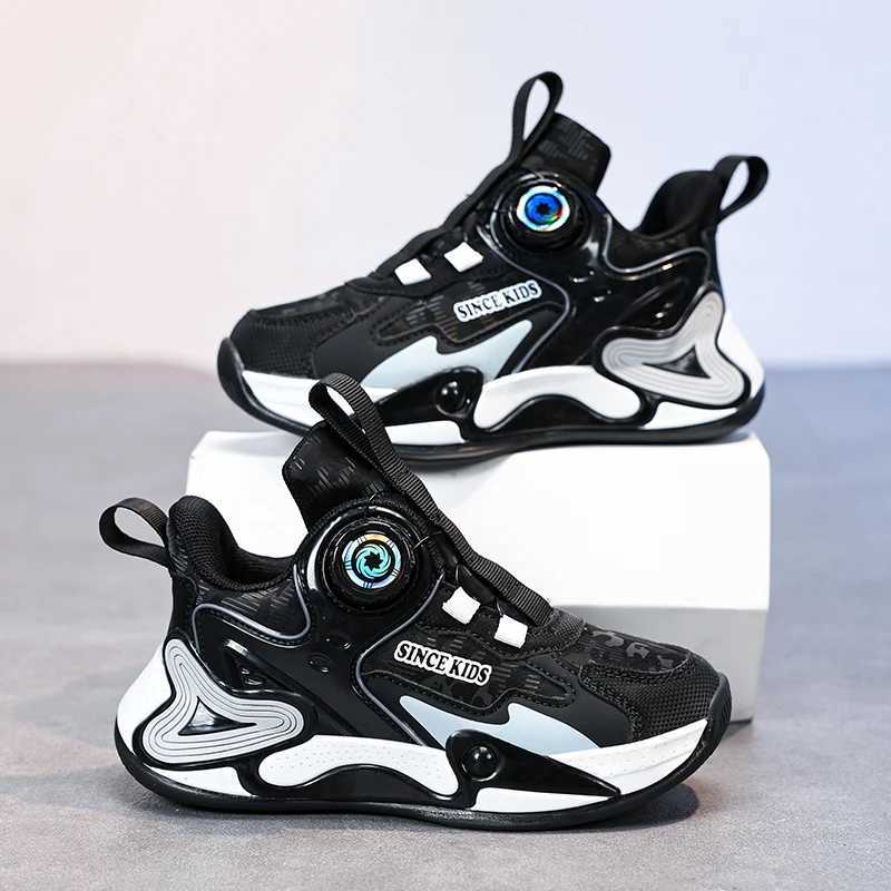 Childrens basketball shoes Swivel Button boys fashionable sports shoes girls school sports shoes childrens casual coach outdoor shoes W250318