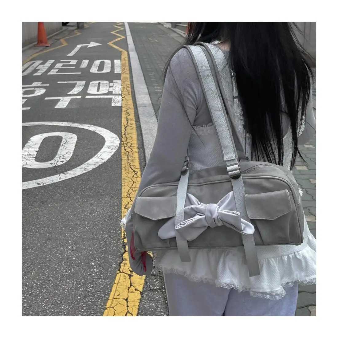 JIAERDI Grey Sole Bag Wenxin Hot Girl Pocket Fashion Casual Y2k Handbag Fem Harajuku Underwear Bag Ahetic Y250318