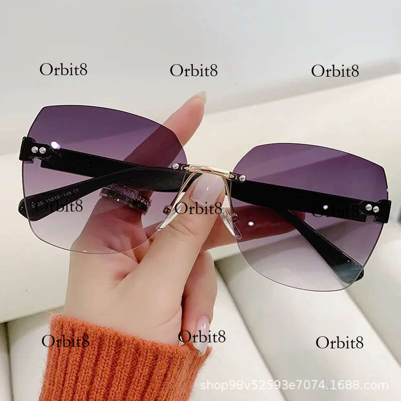 Glasses Female Korean Version Fashionable Round Anti-uv Strong Light Big Long Face Tawny Sunglasses