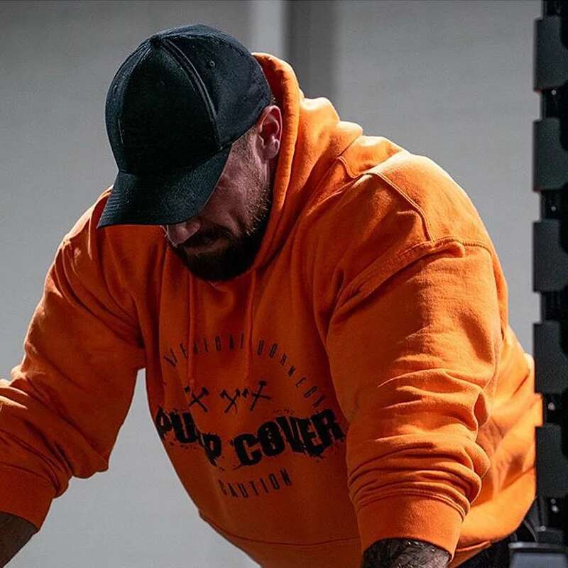 Autumn And Winter Men's Gym Wool Pullovers Sweatshirts Men Fleece Hoodies Stringer Bodybuilding Fiess Casual Coat