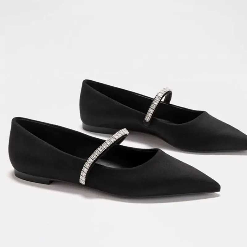Rhine Pointed Toe luxury shoes Wen Chic denim Mary Janes shoes Flats womens elegant black low H pump shoes new Y250317
