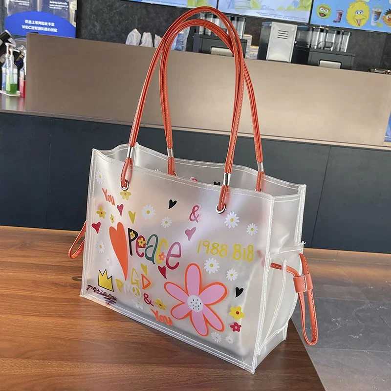Large Capacity Cmute Transparent Tote Bags 2024 Summer Wens Bag Fi Youth Tote Bag Design Shoder Bag Hot Selling Z250318