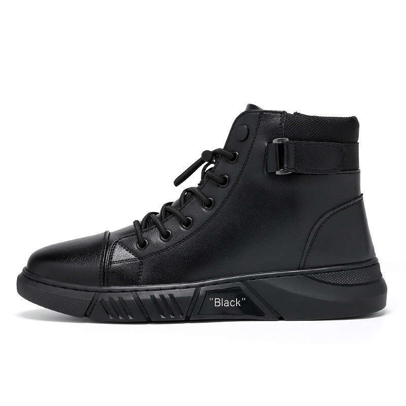 Trendy Martin high top, casual leather 2022 large British men's boots, plush and warm