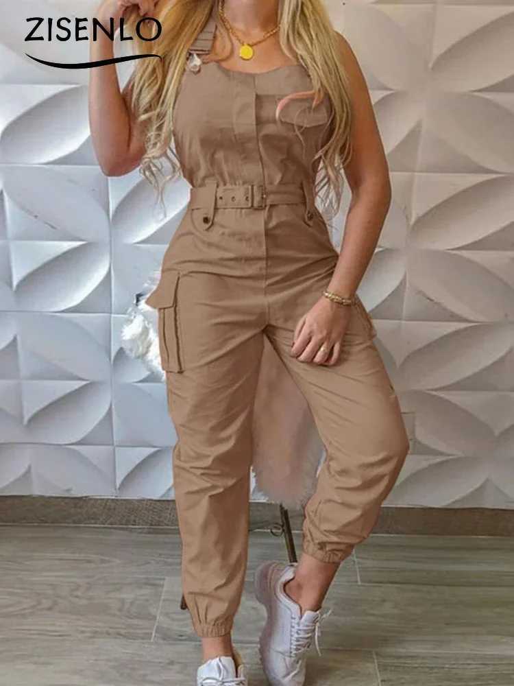 Long sleeved summer belt style strapless work jumpsuit solid color casual mens unique and elegant womens top X2503181