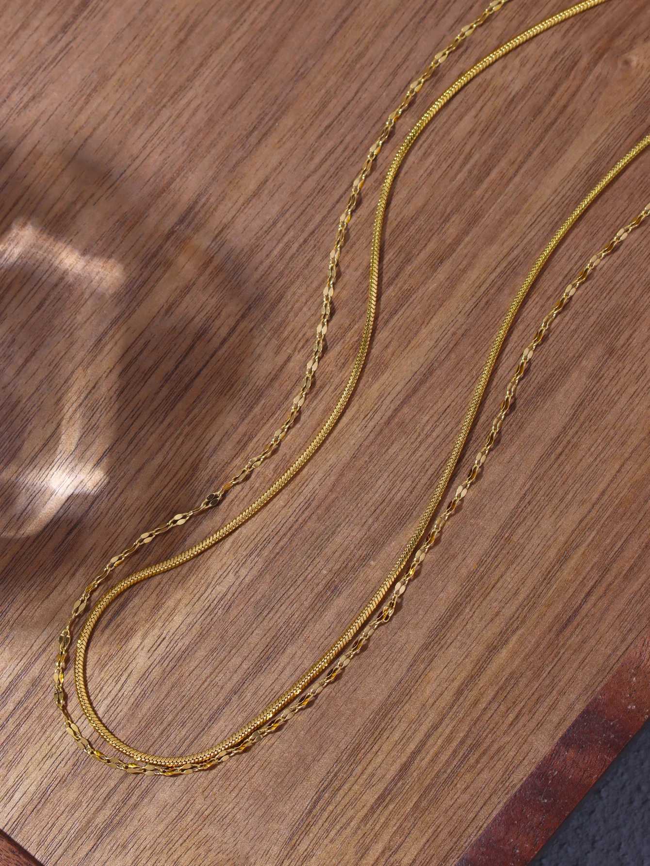 Minimum stainless steel womens necklace set for everyday jewelry W250318