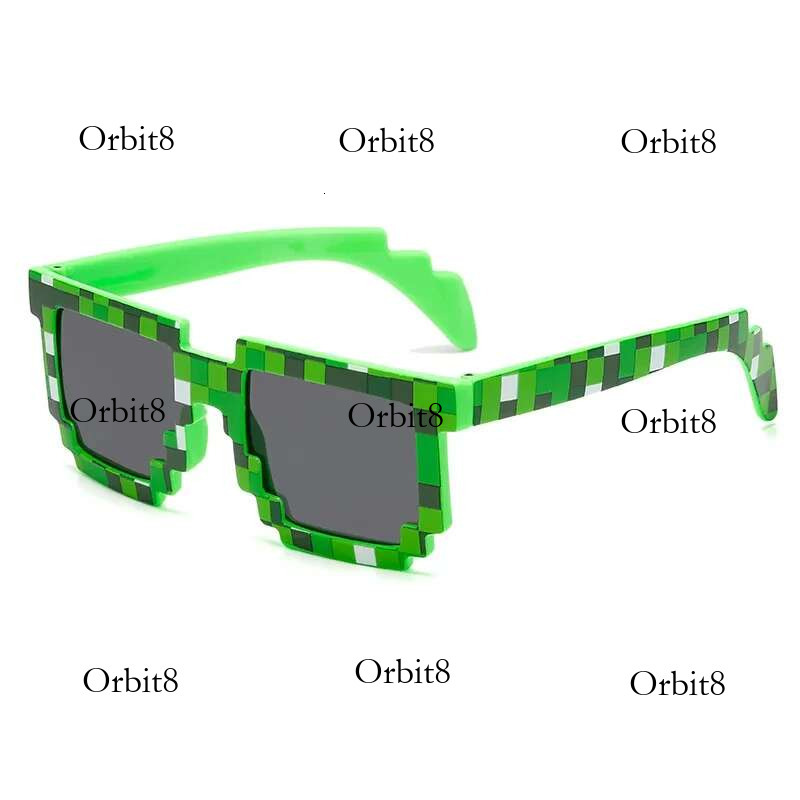 New fashion Sun Hot Sale Sunglasses Creeper Glasses Novelty Mosaic Funny Goggles Boys Girls Pixel Eyewear