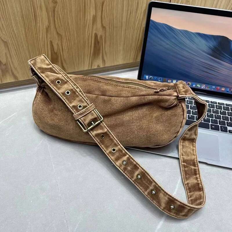 Denim Hobos Bags For Women Designer Handbags And Purse 2023 New In Casual Simple Wide Shoulder Straps Crossbody