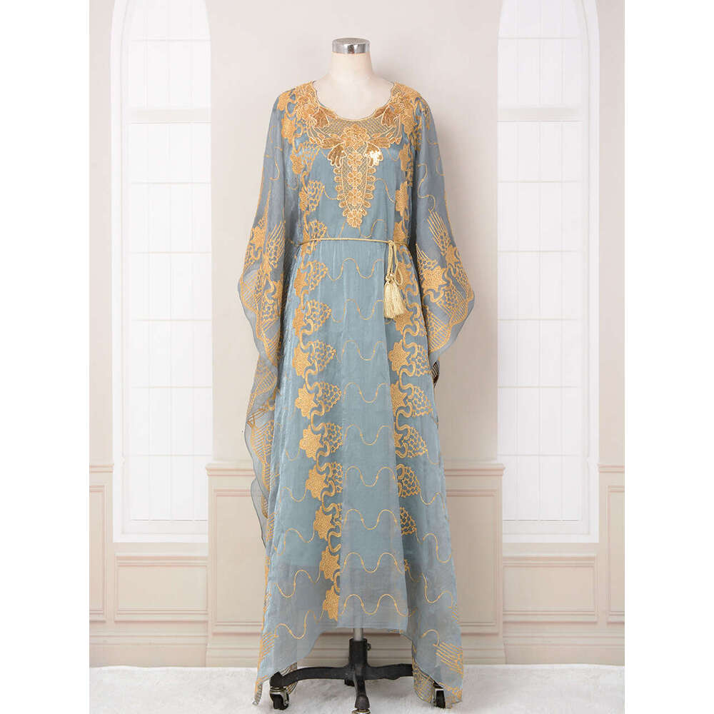 Mt041 Moroccan Muslim Robe Embroidered Bead Banquet Two Piece Set Dress