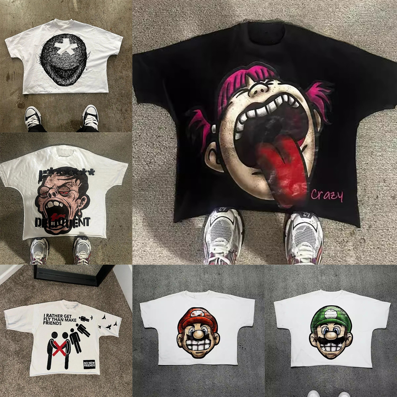 Mens Y2K T Shirt Graphic Tee Gothic Punk Vintage High Quality Cotton Short Sleeve Shirts Women Men Streewear Size S-3XL