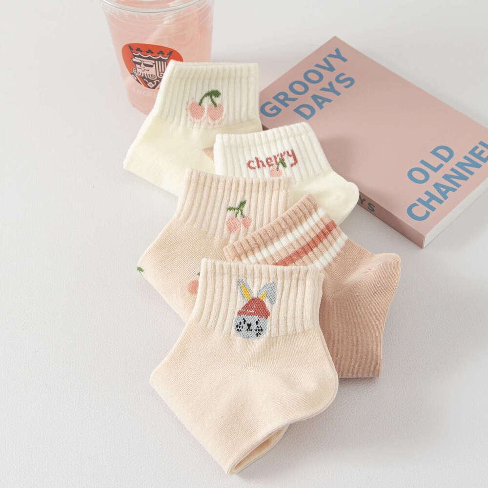 Sock Designer Socks Socks Designer 5 Pairs of Short Shallow Mouth Korean Cute Top for Women Low Waist Cotton Socks Instagram Trendy Sports Socks