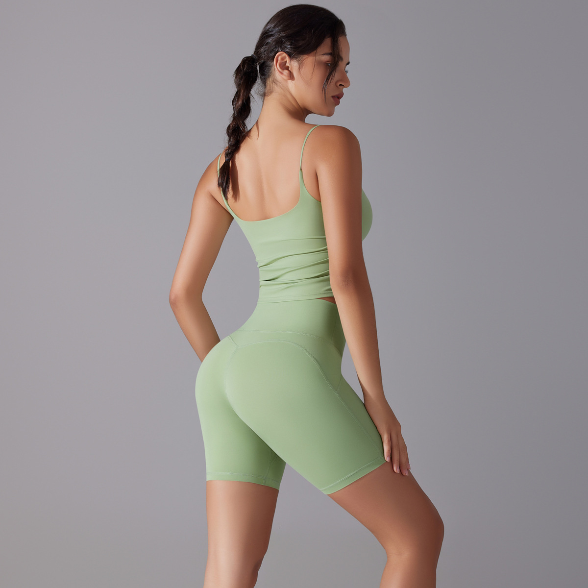 New tracksuit underwear free three part set, beautiful back long suspender sports bra, fitness yoga suit set leggings