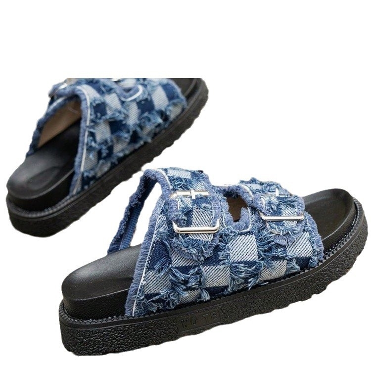 free shipping designer sandals Denim luxury slippers slides blue dark blue indoor outdoor sports casual shoe trainers sneakers