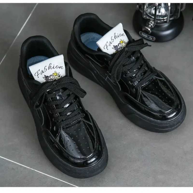 High quality new color customized lace wear-resistant casual shoes with thick soles adding all Fi board shoes Y250318