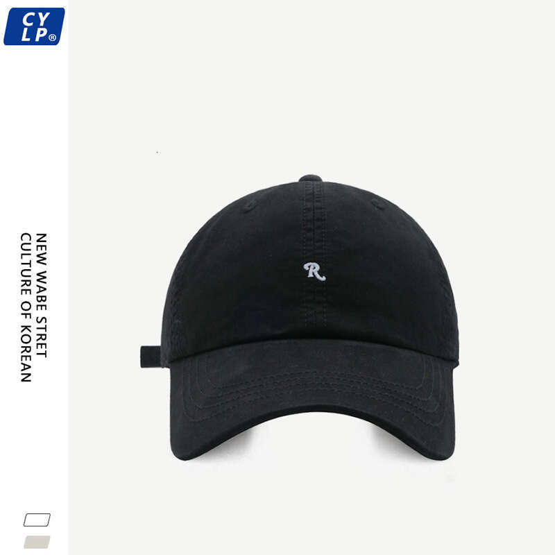 Simple fashionable trendy brand R letter embroidered baseball cap for both men and women, Korean version couple's duckbill cap, looks small on th