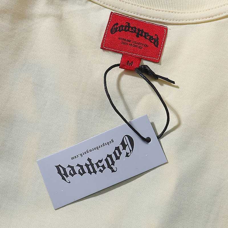 European and American rock rap popular brand Godspeed short sleeved T-shirt personalized skull rose HD printed original label mens T-shirtXJ250318