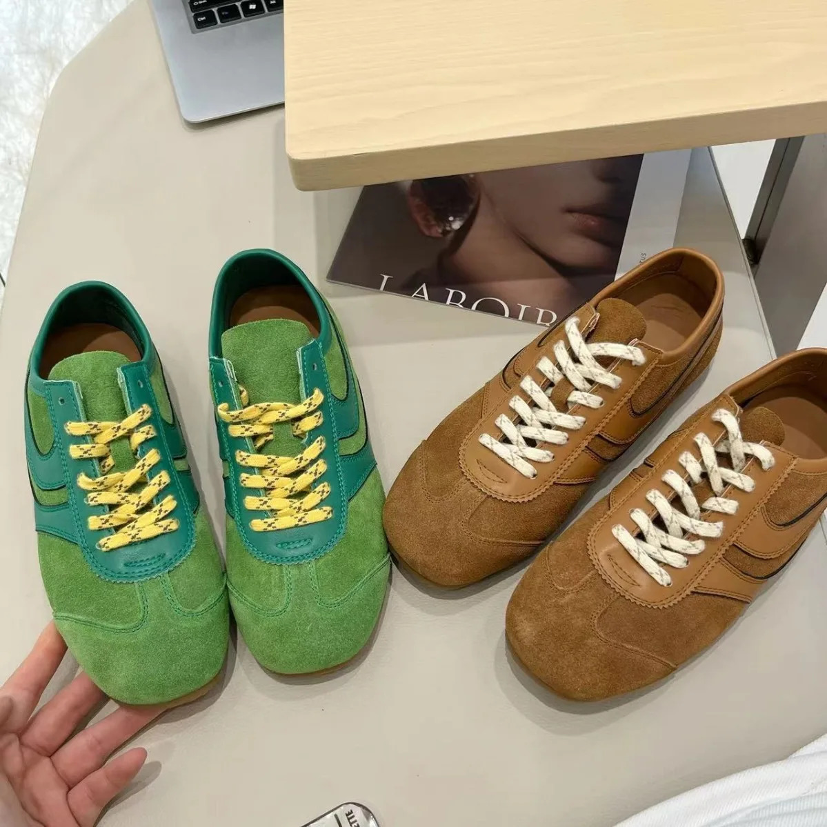 Womens Sneakers Genuine Leather Ladies Moral Training Shoes Casual Spring Flat Shoes Women 250318